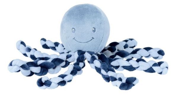 Nattou Peluche Poulpe Marine et Bleu Ciel Lapidou